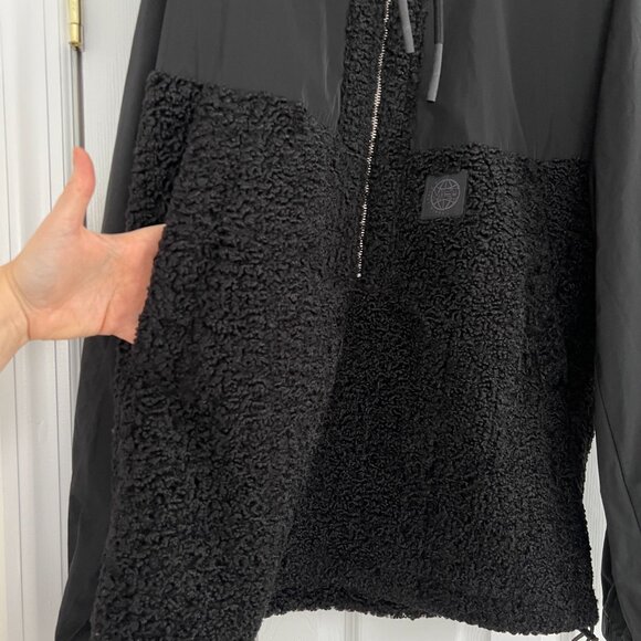 McQ Alexander McQueen Half-Zip Mixed-Media Pullover Track Jacket Black size 46 - Picture 9 of 16